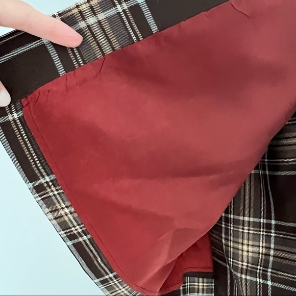 Charter Club Plaid Wrap Skirt Lined Brown Size 14P - Picture 4 of 10